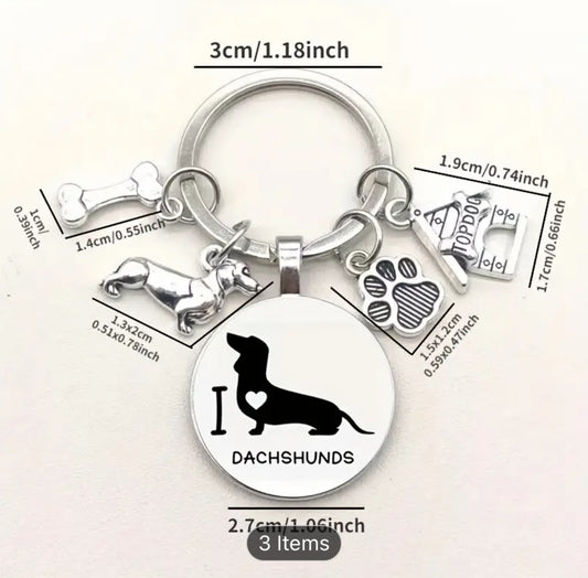 I 🤍Dachshunds Keychain With Charms